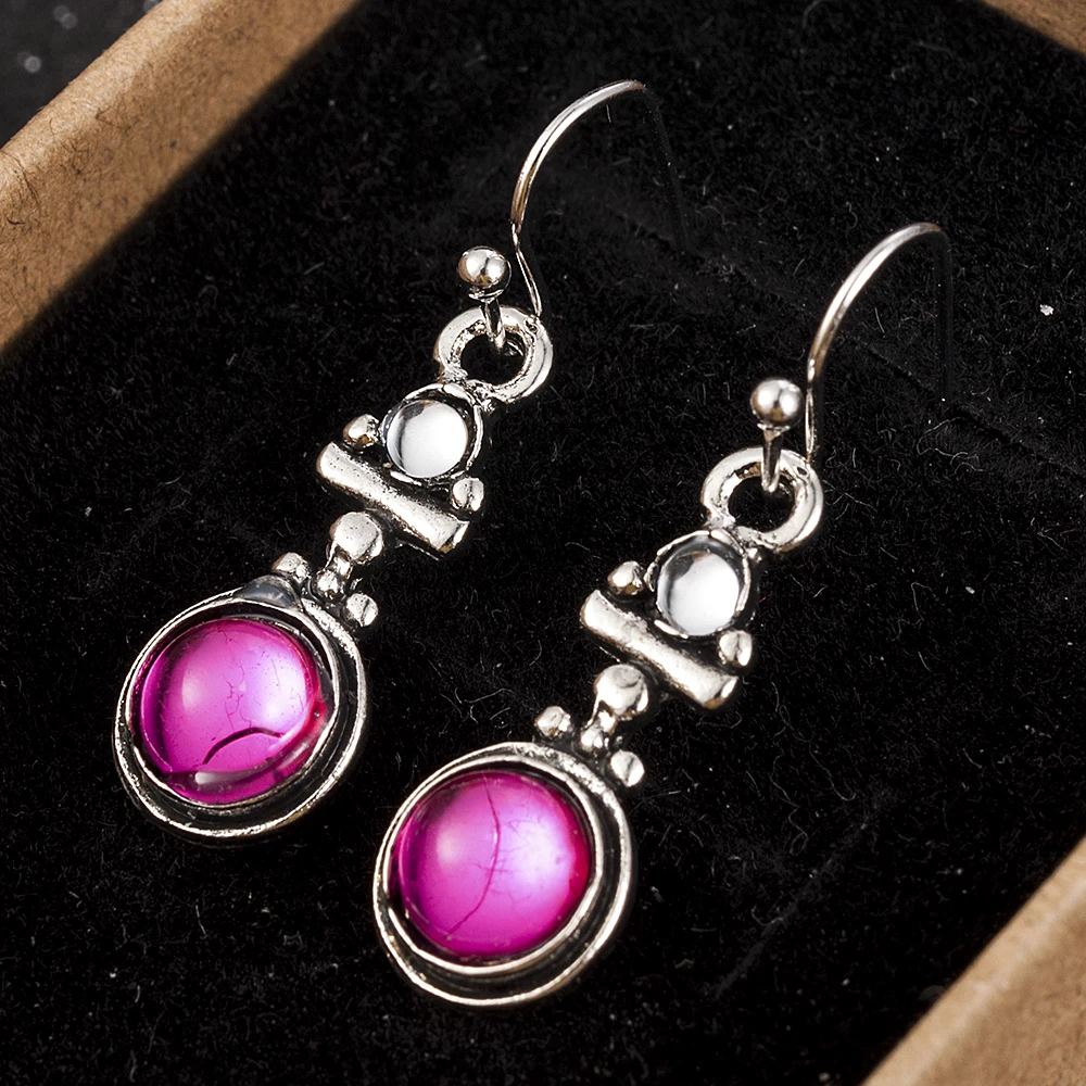 Vintage Pink Moonstone Earrings for Women, European & American Fashion Trend, Wholesale Jewelry Gift image 3