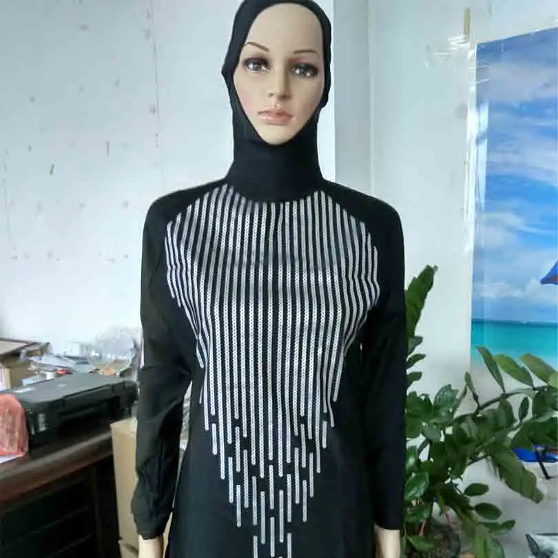2XL 2 шт./компл. Для женщин арабских пляжная одежда хиджаб размера плюс полный охват
