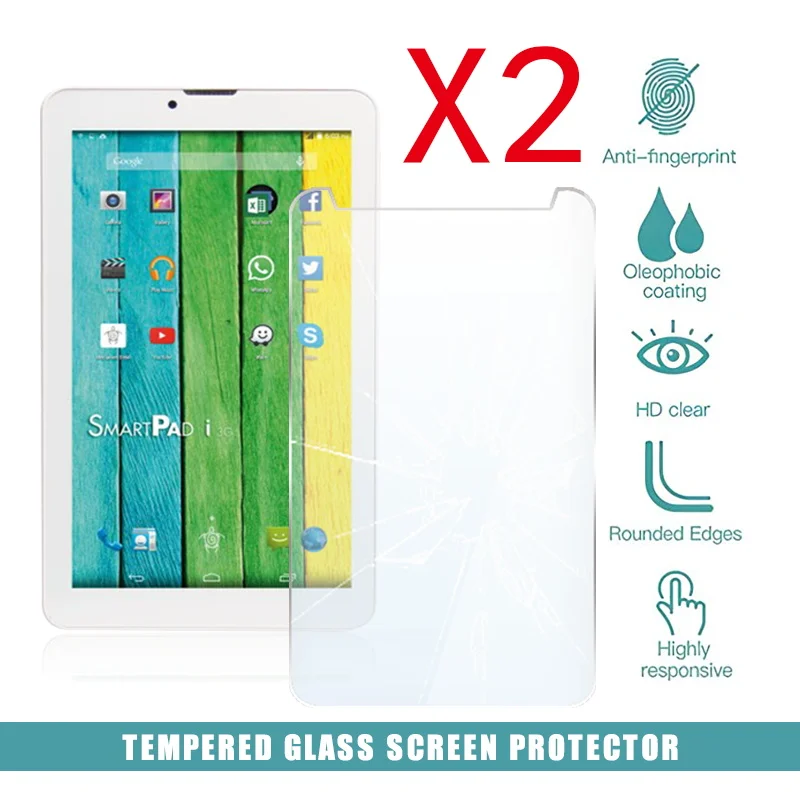 

2Pcs Tablet Tempered Glass Screen Protector Cover for Mediacom SmartPad i7 Anti-Screen Breakage HD Tempered Film