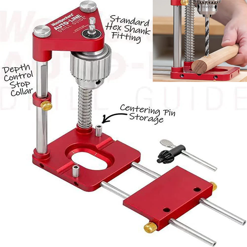 

Woodworking Drill Locator Convenient Labor Saving Steel Woodworking Drilling Template Guide Tool for Home