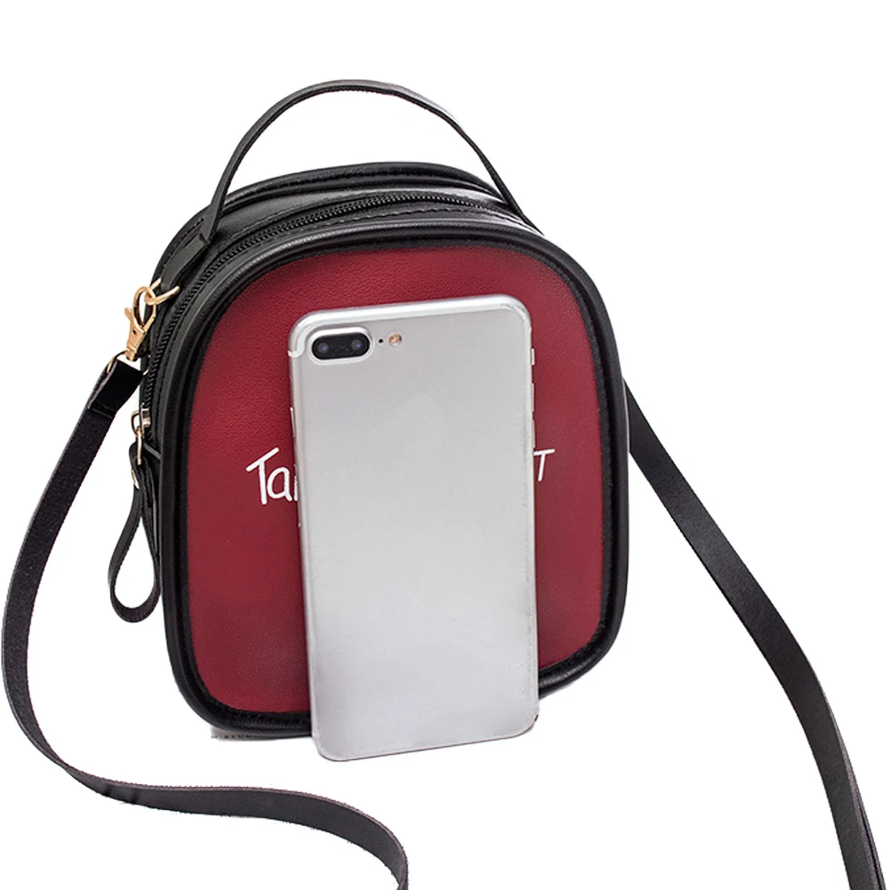 

Mini Women Teenager Girls Shoulder Bag Word Printing Pu Leather Crossbody Bag Mini Casual Travel Bags phone purses