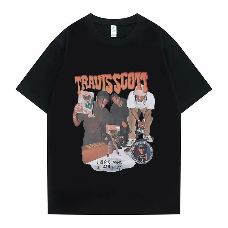 

Travis Scott Tshirt Men Women Oversize Vintage Hip Hop Astroworld Tour Tee Harajuku Catus Jack Unisex Summer Skatedboard Fashion