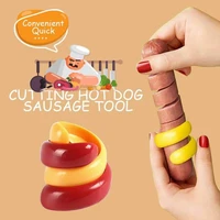 2 pcsset cutting hot dog sausage tool plastic manual fancy sausage cutter spiral barbecue food cutting machine barbecue tools