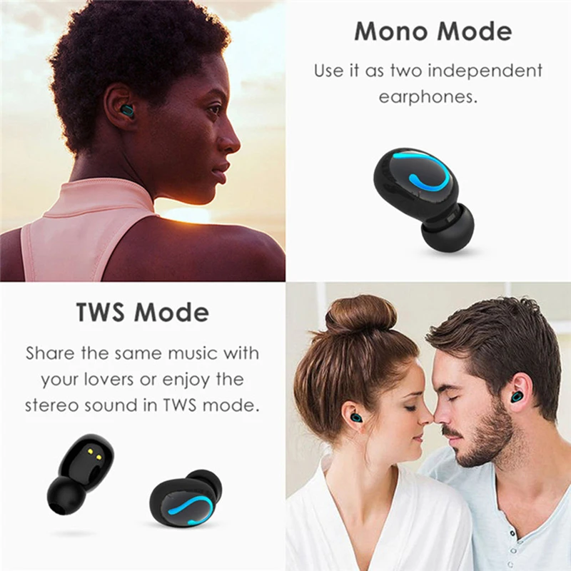 

REHIMM TWS Bluetooth 5.0 Earphones Mini Wireless HiFi Stereo Headphone Gaming Earbuds Sports Headsets with Mic Charging Bin