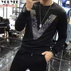 Качественные мужские толстовки с V-образным вырезом, новинка 2021, уличная мода, стильный плюшевый теплый мужской топ с длинным рукавом, одежда 4XL