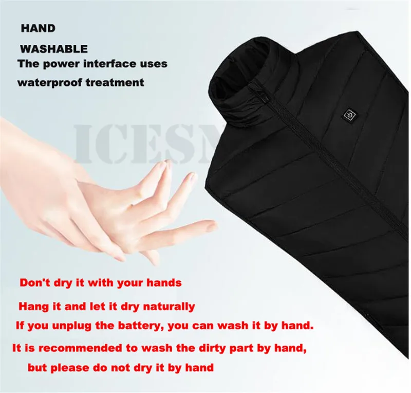 Мужской теплый жилет с подогревом питанием от USB теплая зимняя одежда 9 зон | Спорт