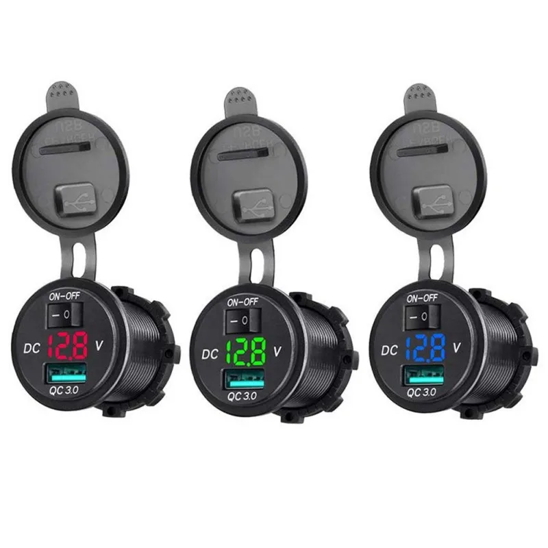 QC3.0 быстрое зарядное устройство с двумя портами USB 12V 24V разветвитель