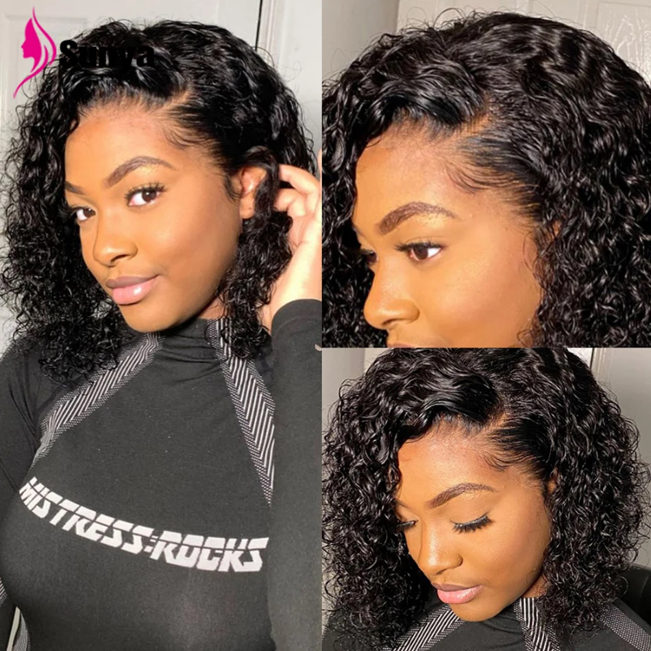 

Water Wave Bob Human Hair Wigs 4X4 Lace Closure Bob Wigs Straight Short Bob Wig Brazilian Lace Frontal Human Hair Wigs