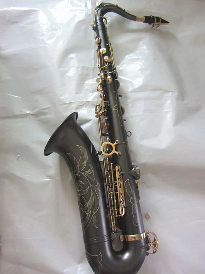 Профессиональный новый тенор саксофон матовый черный золотой ключ мундштук
