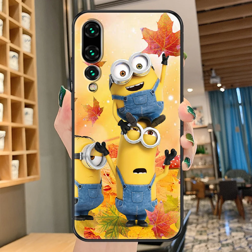 

Cartoon Miniones Lovely Phone case For Huawei P Mate P10 P20 P30 P40 10 20 Smart Z Pro Lite 2019 black 3D waterproof tpu shell