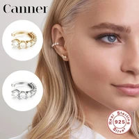 real 925 sterling silver ear cuff c shape aaaaa zircon clip on earrings for women fine jewelry cartilage no piercing earcuffs w5