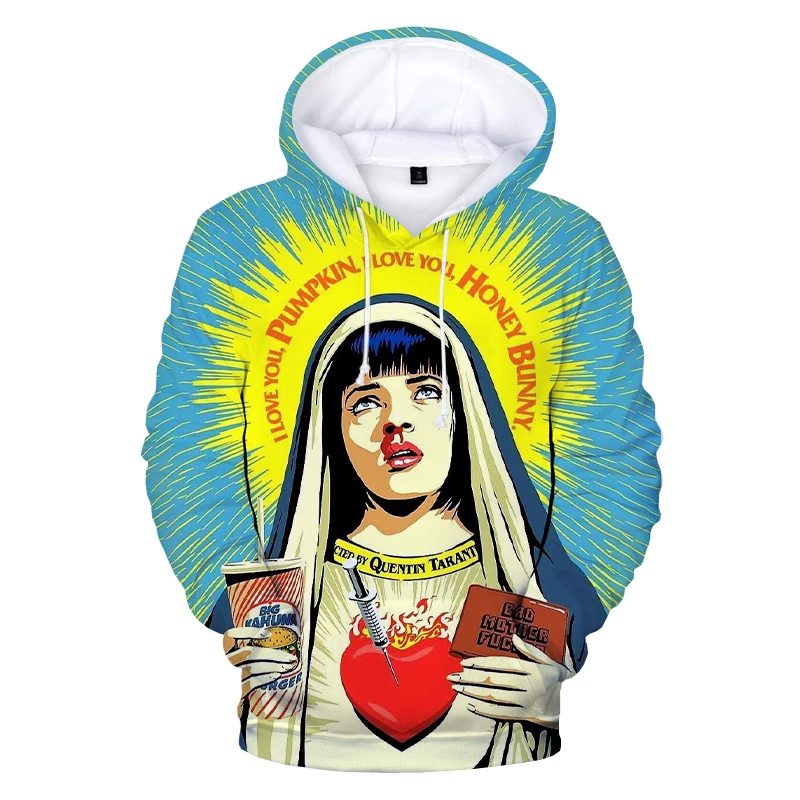 

Hot Sale Pulp Fiction 3D Print Hoodies Funny Movie Streetwear Oversized Hooded Sweatshirts Men Women Fashion Casual Pullover