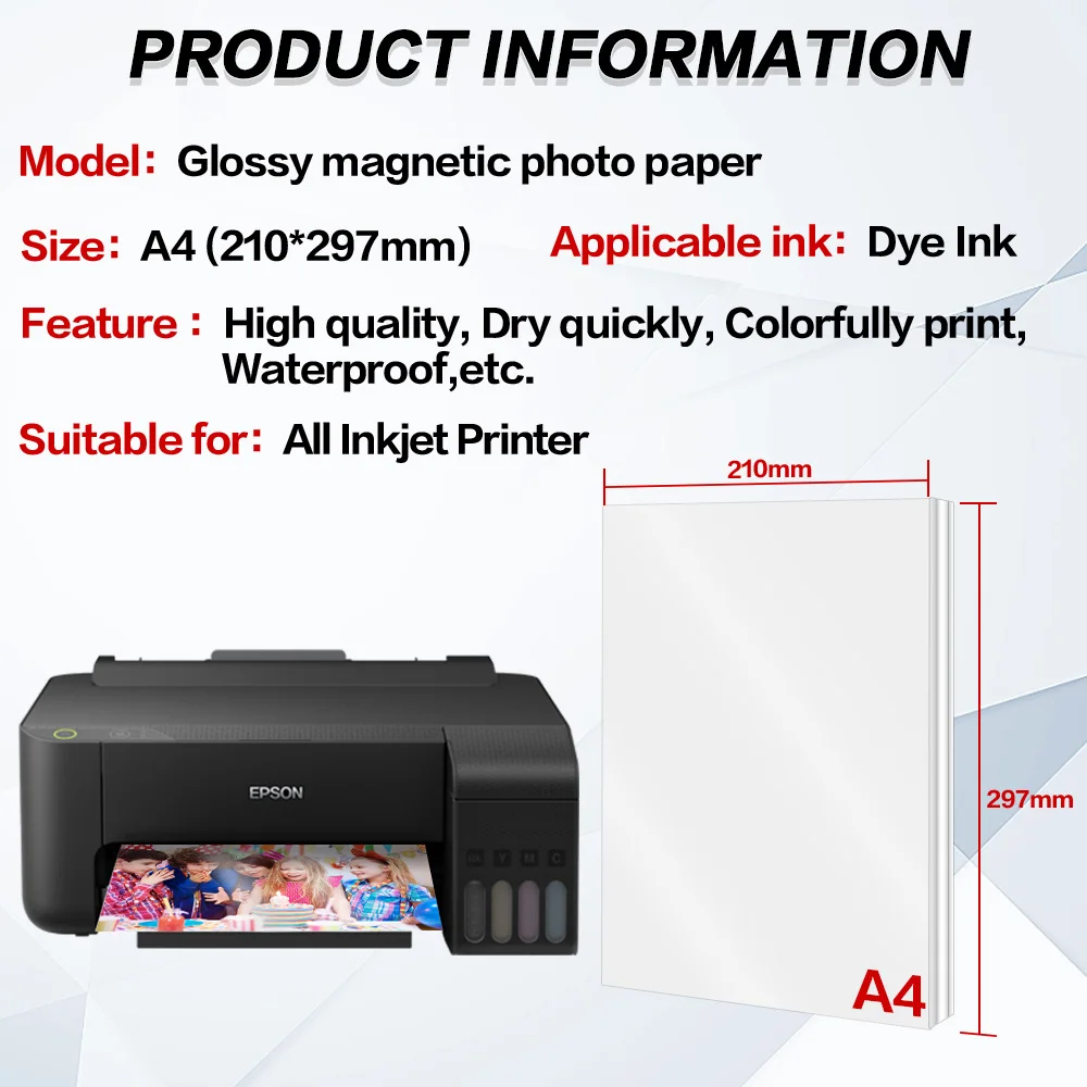 10 листов A4 клей принтер Бумага глянцевая матовая взрывобезопасная Магнитный