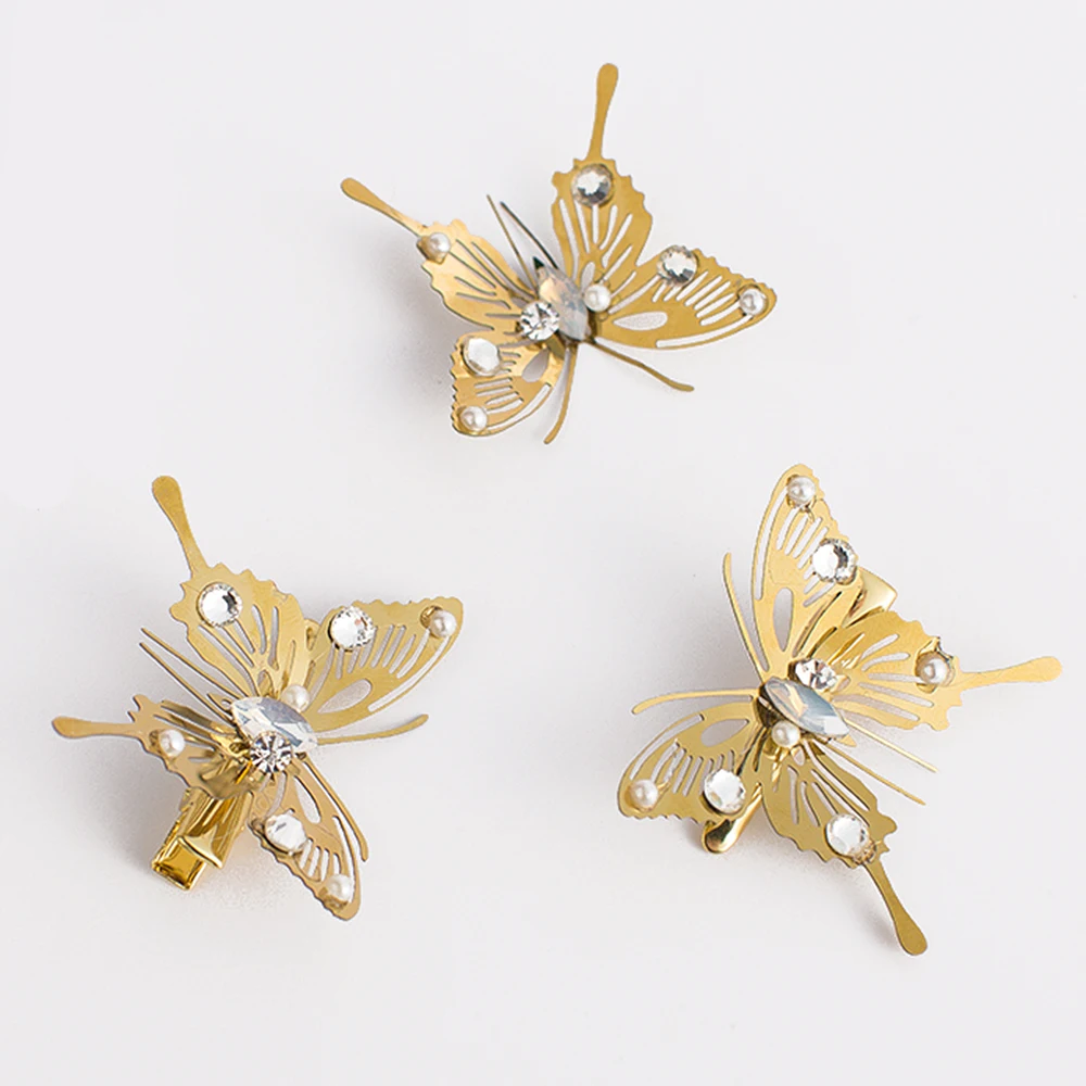 Заколки для волос с жемчужинами и кристаллами |