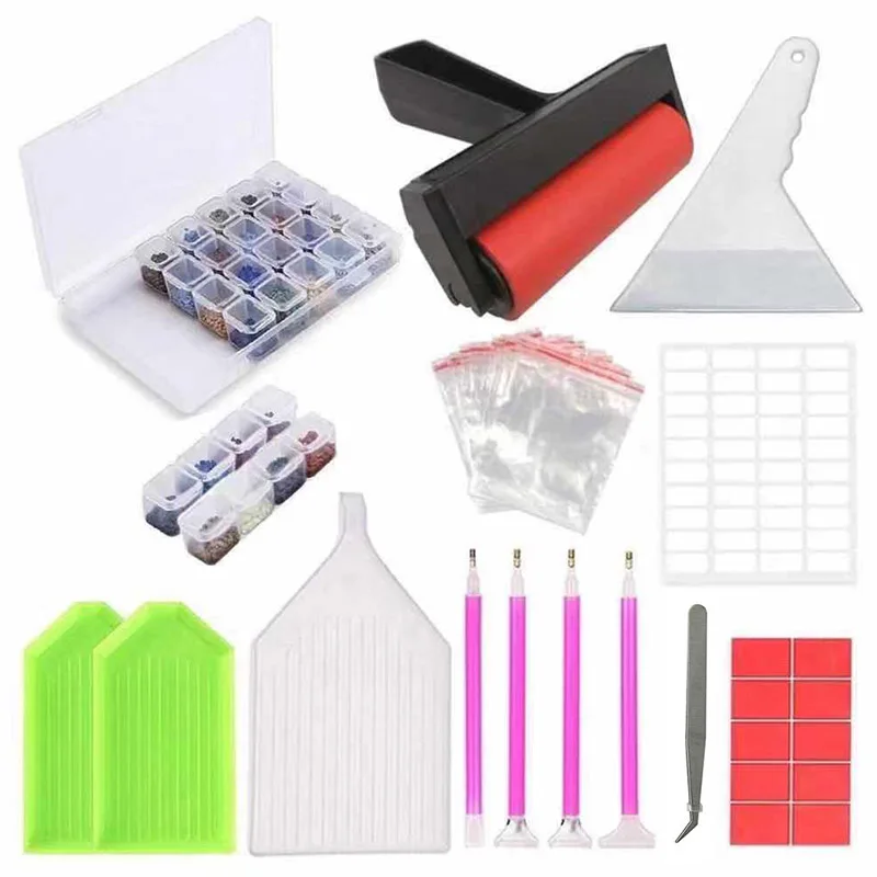 Алмазная мозаика инструмент ''random color'' ролик со строчкой ручка-пинцет