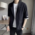 Разборный Повседневный блейзер для мужчин, однотонный костюм, пальто для мужчин, 2021, весна, лето, новые свободные блейзеры для мужчин