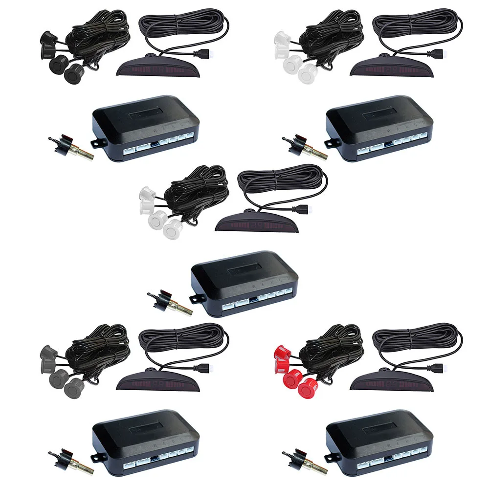 LED Display Car Parking Sensors 4 Radars Kits 22mm Ultrasonic Monitor Detector System Automobile Security Alert System