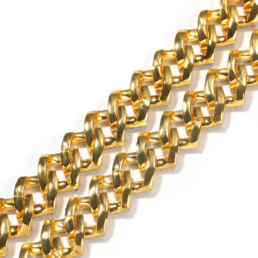 

15mm Miami Curb Cuban Chain Men Hip Hop Necklace Full Rhinestone Gold Silver Color Link Iced Out Bling Jewelry Drop shipping