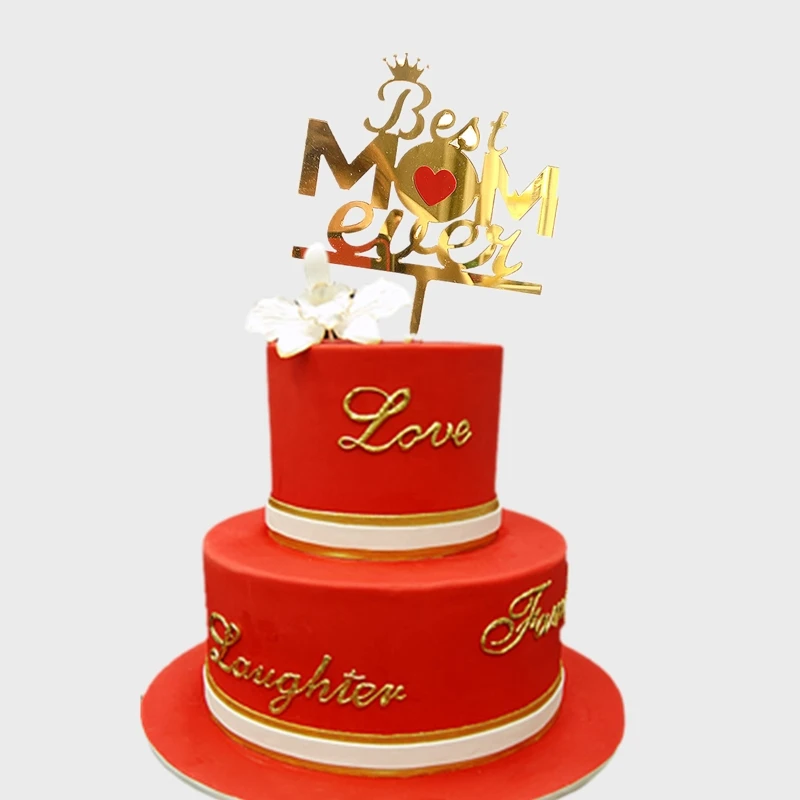 Новая лучшая мама День рождения торт фигурки жениха и невесты из розового золота