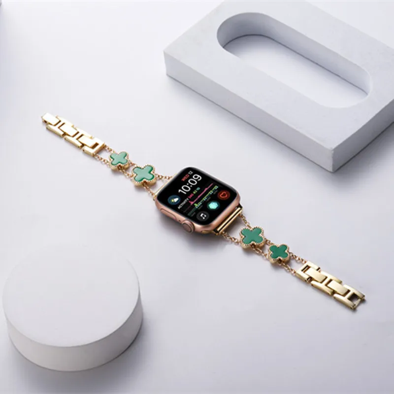 Дешево Женский браслет из нержавеющей стали для Apple Watch Band 40 мм 41 мм 44 мм 45 мм