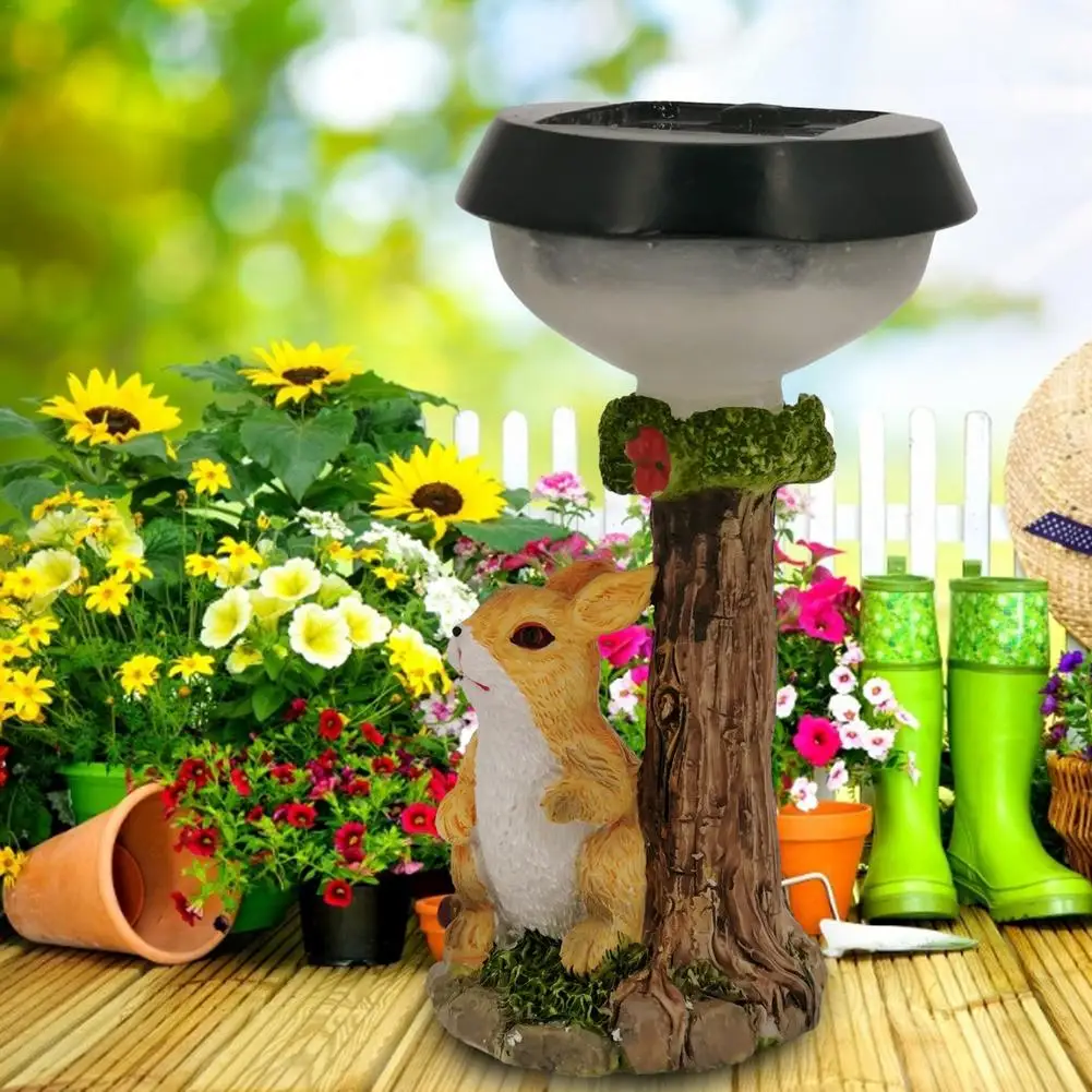 

Energy Lamp Solar Powered Lamp Rabbit Resin Light Lovely Solar Lamp LED Animal Sculpture Garden Decor Waterproof Night Lights