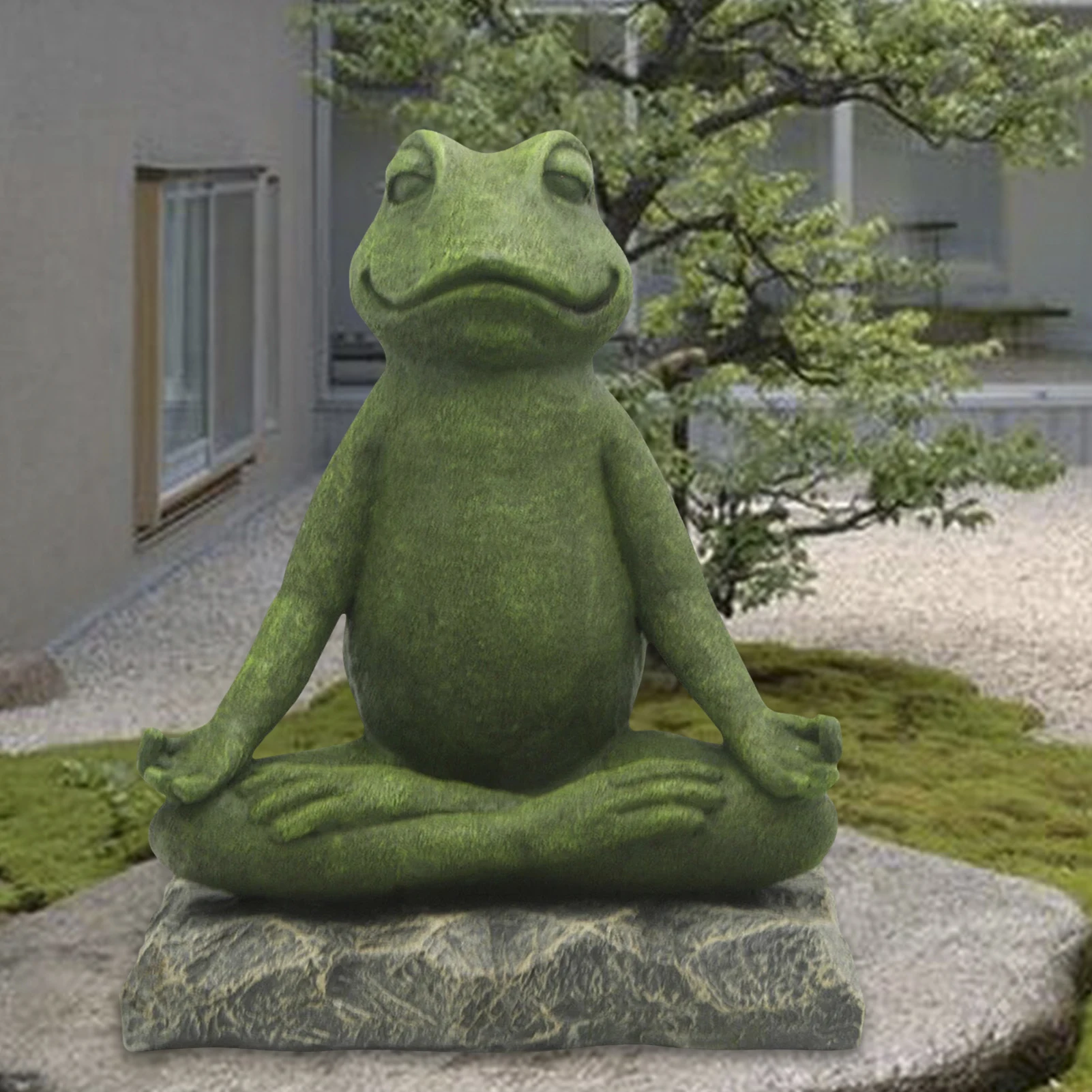 

High-quality Animal Buddha Statue Yoga Space Gift Art Resin Garden Decor For Placed On Window Sills Cute Zen Frog decoration
