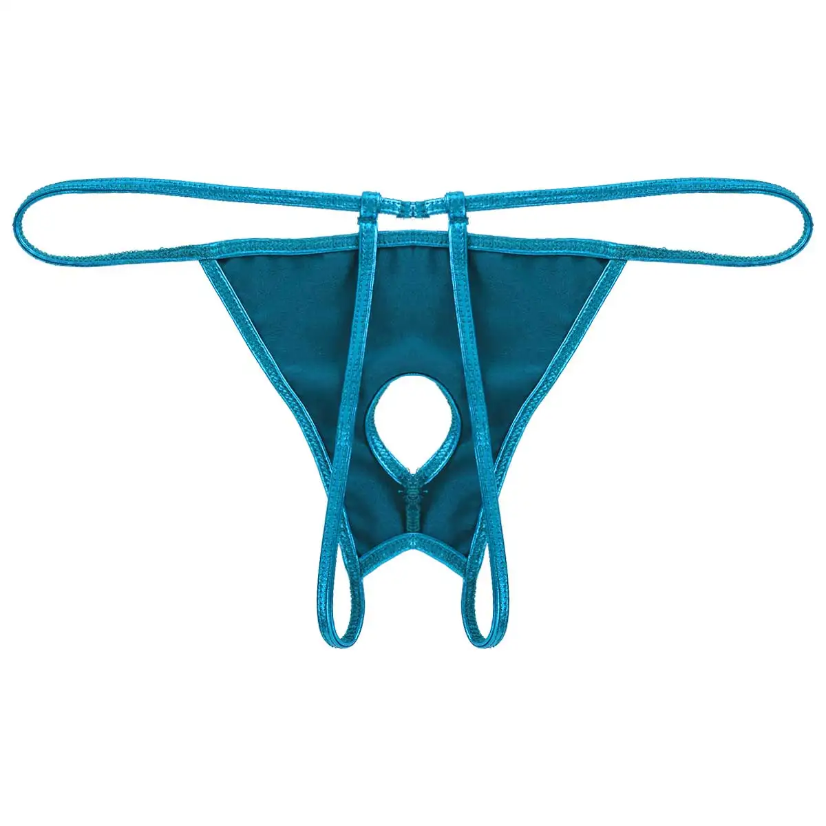 Блестящие металлические стринги с открытыми дырками микро мини сексуальные