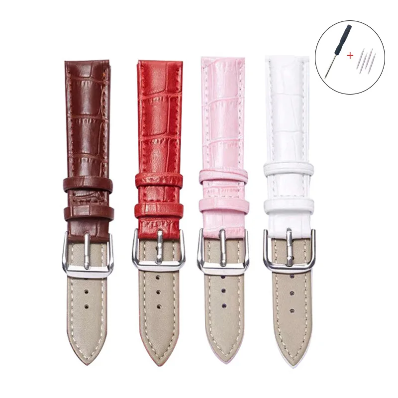 

Ремешок кожаный для наручных часов, браслет для мужчин и женщин, аксессуары для часов, 12/14/16/18/20/22/24 мм