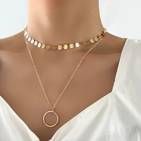 aprilwell gothic choker necklace for women aesthetic gold chain pendant long collier layered jewelry sets accessories gift egirl