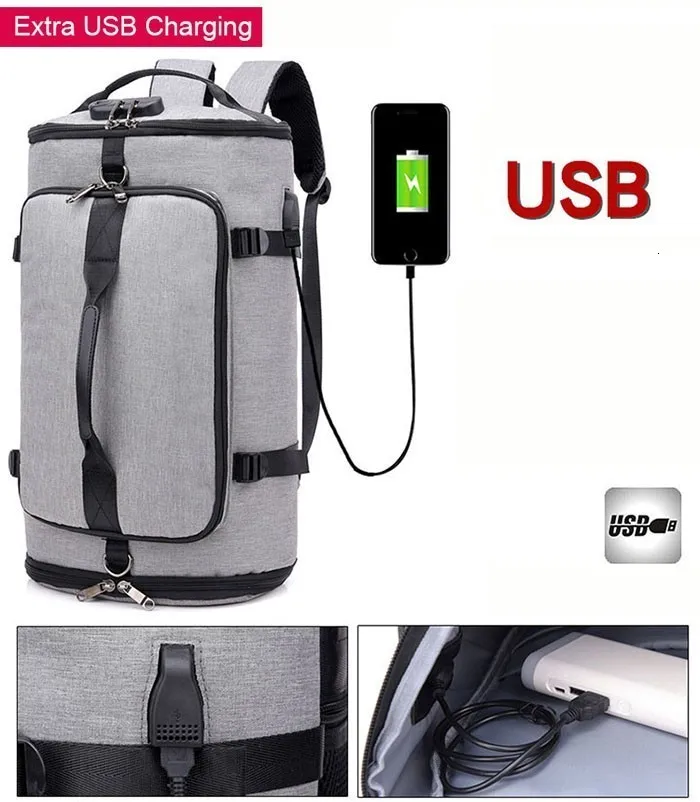 SNUGNG USB Противоугонный рюкзак для спортзала, сумки для фитнеса Gymtas, сумка для мужчин, тренировочный спортивный рюкзак для путешествий, спортивная сумка для ноутбука
