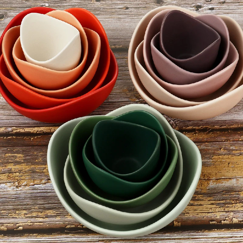 5 шт./компл. скандинавские Простые керамические чаши в форме лотоса с
