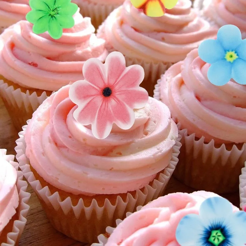 100 шт. цветы в виде бабочки для покера съедобные клейкие вафли рисовая бумага