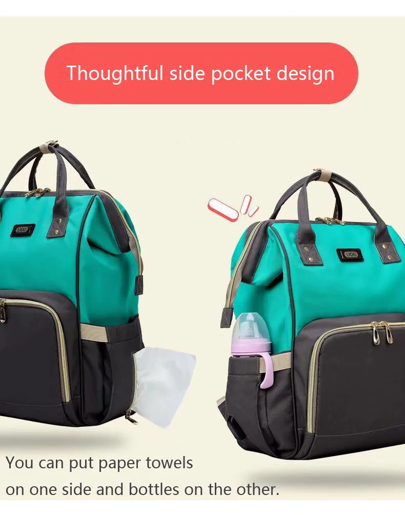 2019Fashion Mummy Maternal Diaper Bag Upgrade New Style Diaper Bag Multi-functional Large Capacity Shoulder Diaper Bag Mommy Bag