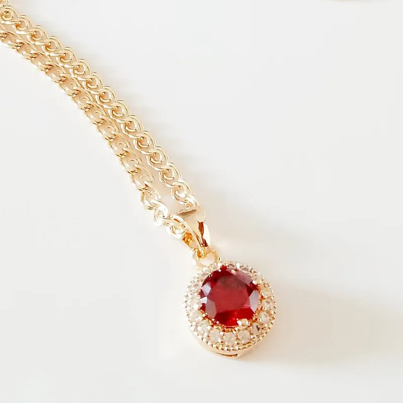 Женская подвеска в офисном стиле ожерелье с кулоном цвета розового золота 585