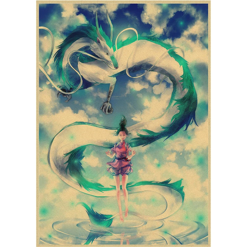 Аниме Миядзаки Хаяо из крафт-бумаги в стиле ретро Классический постер украшение