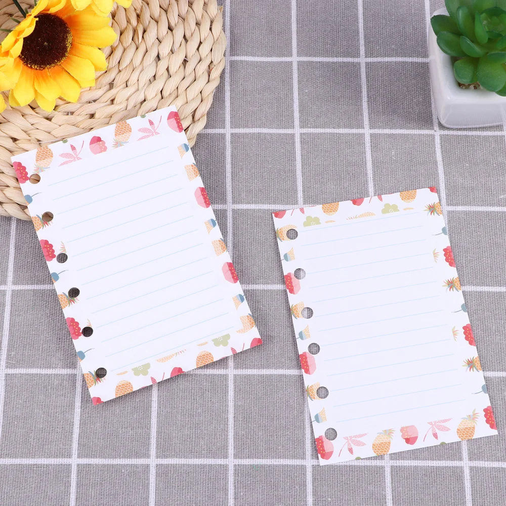 

40Sheets/Pack Colorful A7 Size 6 Holes Cartoon Paper Bouquet Horizontal Lines Filler Paper Refills for Spiral Notebook Planner N