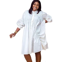 irregular shirt dress cotton solid loose african dresses for women pleated boubou africain femme 2022 autumn african clothing