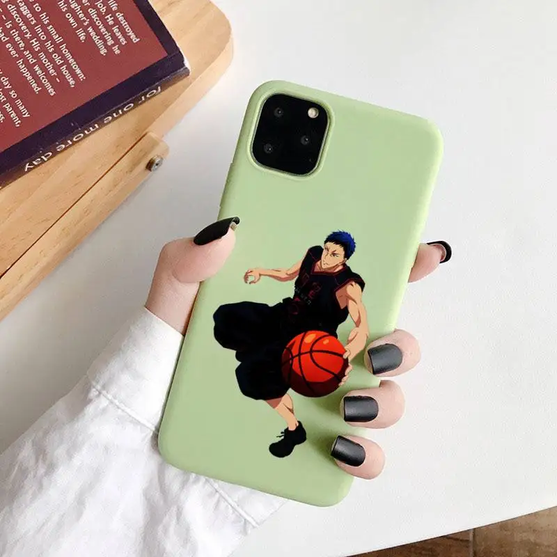 

Kurokos Basket Phone Case Green Candy Color for iPhone 6 7 8 11 12 s mini pro X XS XR MAX Plus