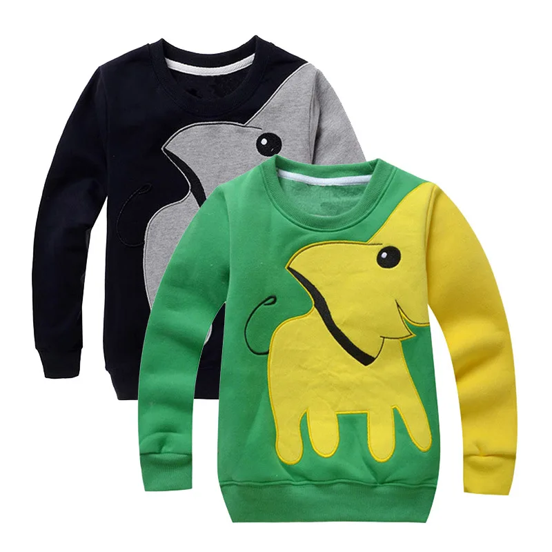 Осенне весенняя толстовка для мальчиков С Рисунком Слона и носа Детские свитера