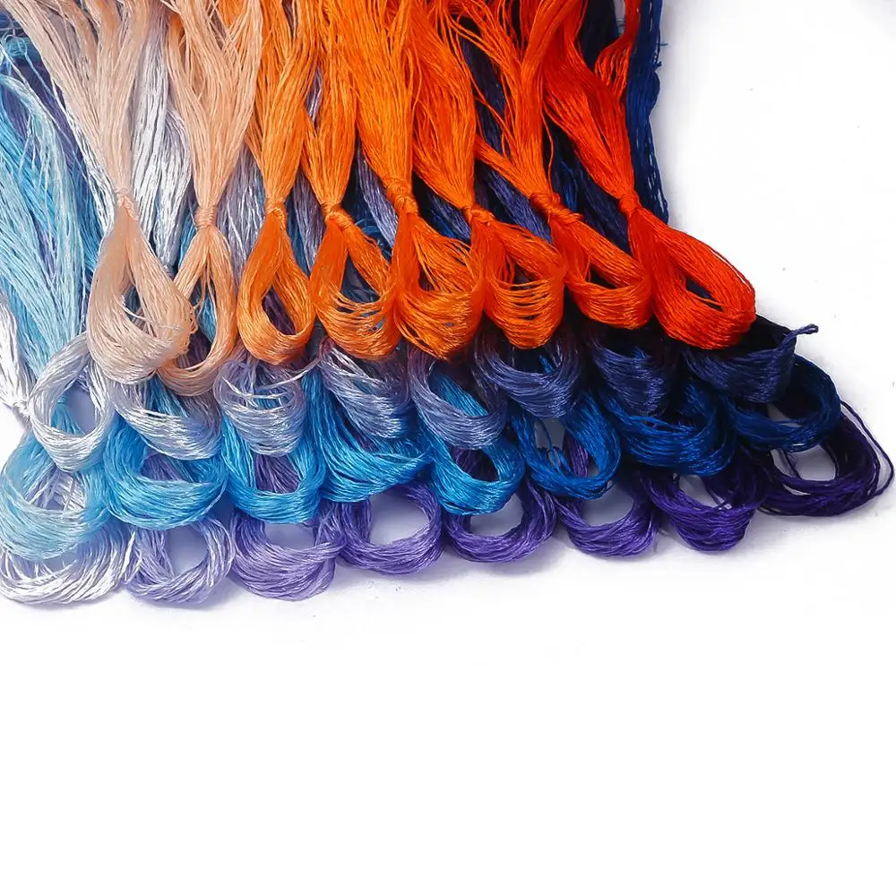 20 Meters 8 pcs/lot Multicolors Silk Thread Line Embroidery Floss Skein Kit Cross Stitch Threads Sewing Skeins DIY Tools | Дом и сад