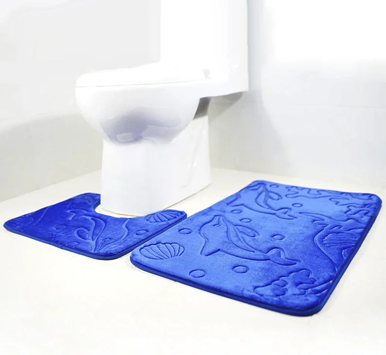 Дешевые 2 шт. Набор ковриков для ванной комнаты много дизайнерских