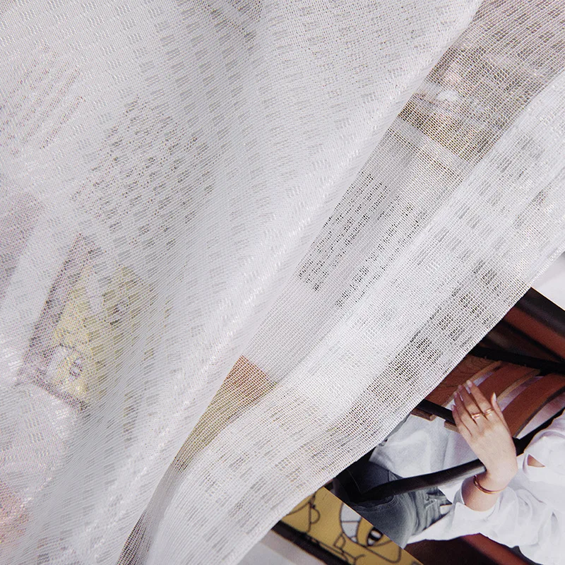 Современные полупрозрачные занавески из тюля на белое окно 1 шт. для гостиной