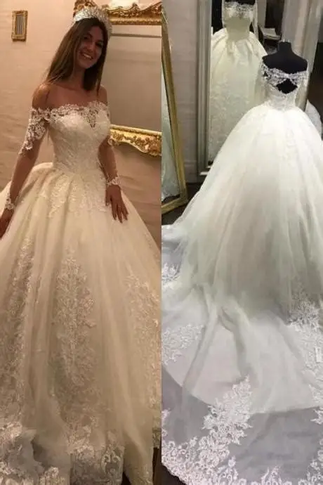 Женская мода высокого класса с открытыми плечами кружева длинным рукавом