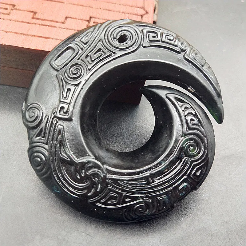 Natrual Hetian Dark Green Jade Pendant Necklace Jewelry For Men Gift Buddhist Lucky | Украшения и аксессуары