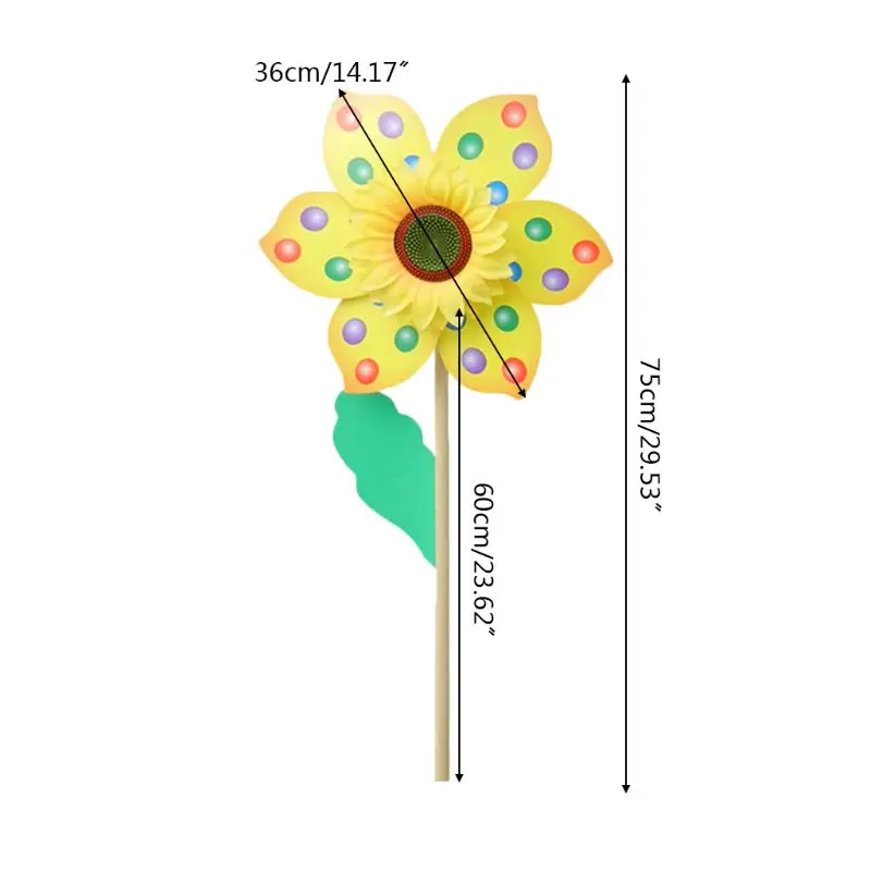 

HX5F Polka dot rainbow colorful Wooden Windmill Wind Spinner Pinwheels Home Garden Yard Decoration Kids Toys New