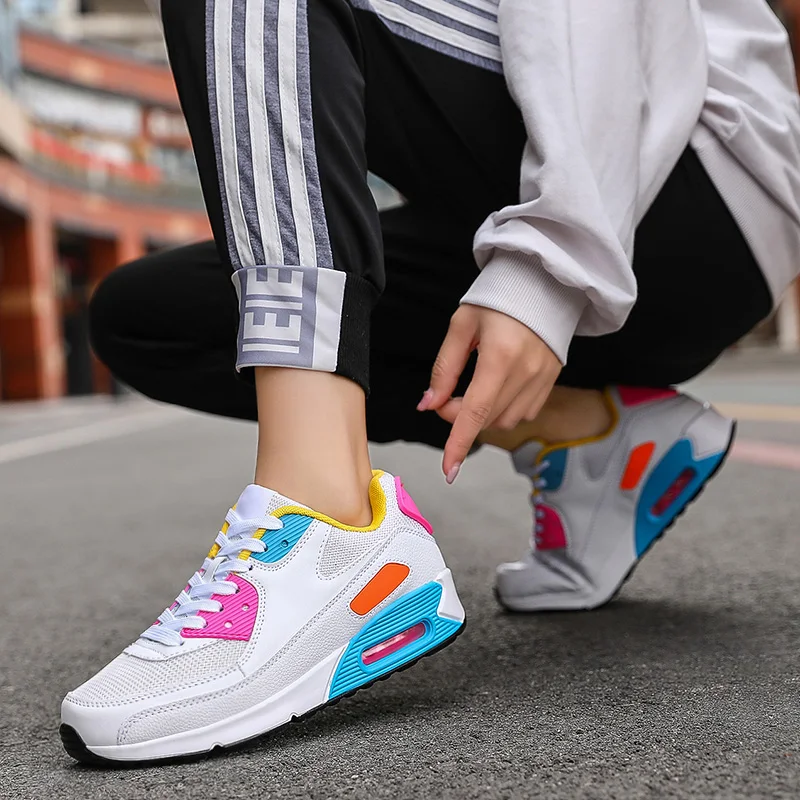 

Sapato Feminino Women Shoes Sport Air Cushion Woman Casual Sneakers Breathable Light Trainers Height Increasing Plus Size 36-47