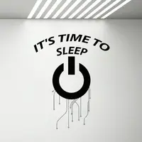 Gamers Wall Decal Bedroom Decor Gaming It Is Time To Sleep Quote Vinyl Wall Stickers Home Decoration School Dormitory Z579