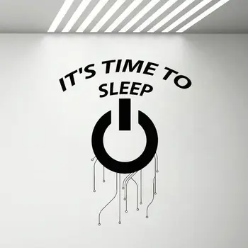 Gamers Wall Decal Bedroom Decor Gaming It Is Time To Sleep Quote Vinyl Wall Stickers Home Decoration School Dormitory Z579