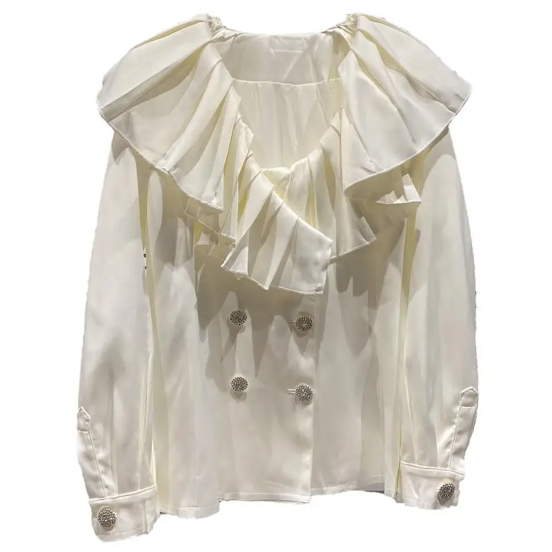 

2021 Spring New Double Row Rhinestone Buckle Shiny Lace Low Collar Short Coat Top Women Woman Jacket Coat