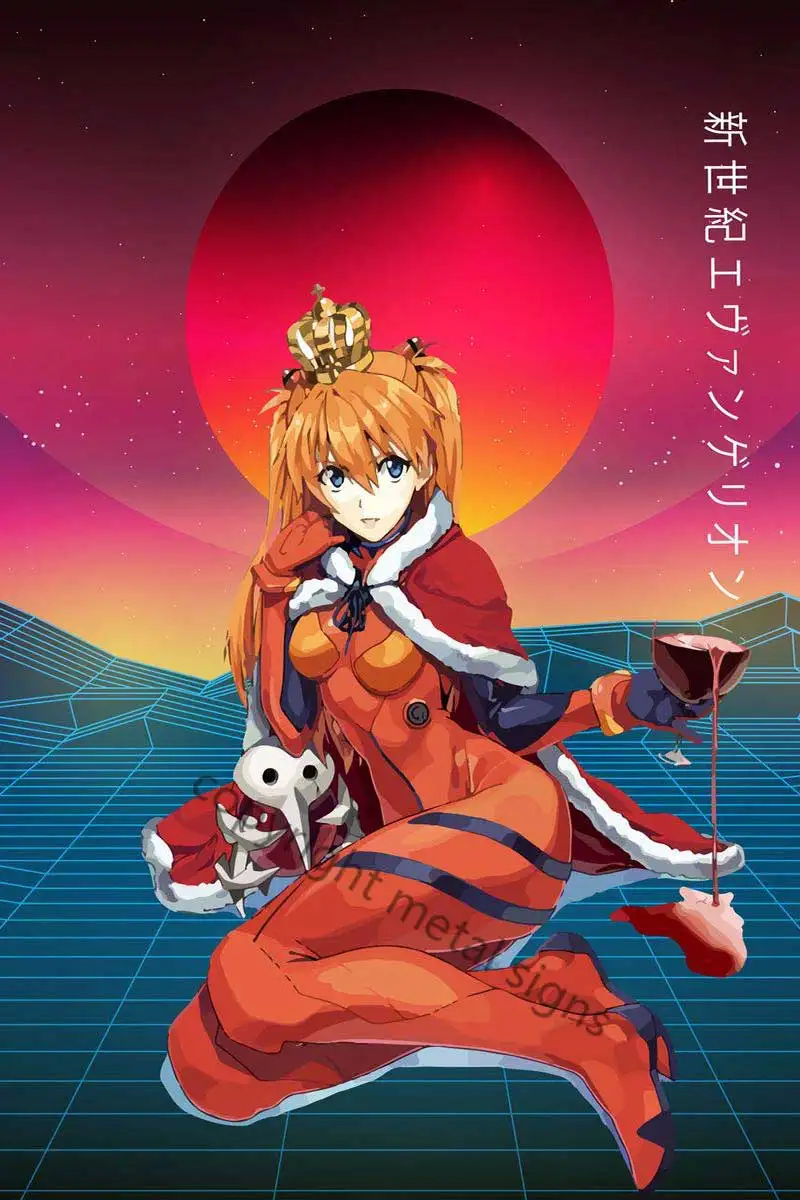 

Жестяная металлическая вывеска Neon Genesis Evangelion, оловянные таблички, настенное украшение для комнаты, неоновая вывеска для паба, клуба, мужской...